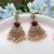 Maroon color kundan earrings