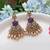 Purple color kundan earrings
