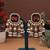 Brown color kundan earrings