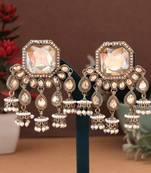 Gold color kundan earrings