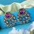 Rainbow color kundan earrings