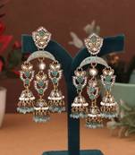 Sky blue color kundan earrings