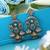 Sky blue color kundan earrings