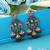 Maroon color kundan earrings