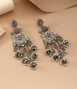Light purple color kundan earrings