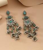 Light green color kundan earrings