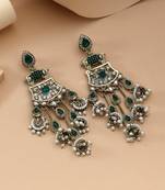 Green color kundan earrings