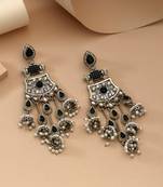 Black color kundan earrings