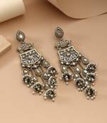 Gold color kundan earrings