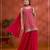 Red color embroideried faux georgette semi stitched salwar suit