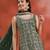 Dark green color embroideried faux georgette semi stitched salwar suit