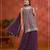 Dark purple color embroideried faux georgette semi stitched salwar suit