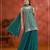 Teal color embroideried faux georgette semi stitched salwar suit
