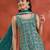 Teal color embroideried faux georgette semi stitched salwar suit