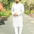 Men's  heavy rayon chikan work kurta set     white | elegant traditional Men's  wear