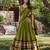 Green Chanderi Plain Chaniya Choli with Rich Zari Weaving