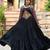 Reyon Embroidered & Printed Semi-Stitched Gown with Dupatta     Black | Up to Size 42 | 56" Length