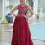 Reyon Embroidered Semi-Stitched Gown     Maroon | Up to Size 42 | 56" Length