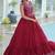 Reyon Embroidered Semi-Stitched Gown     Maroon | Up to Size 42 | 56" Length
