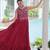 Reyon Embroidered Semi-Stitched Gown     Maroon | Up to Size 42 | 56" Length