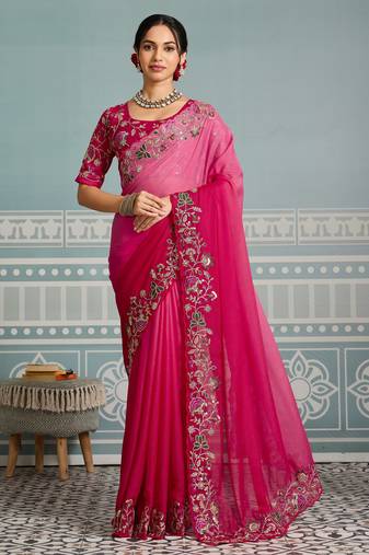 catching olive green embroidered frendy net party wear saree with blouse