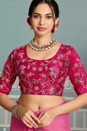 catching olive green embroidered frendy net party wear saree with blouse