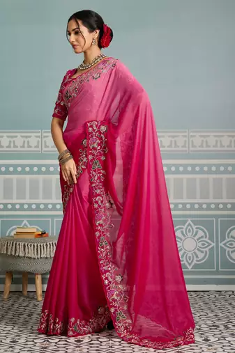 catching olive green embroidered frendy net party wear saree with blouse