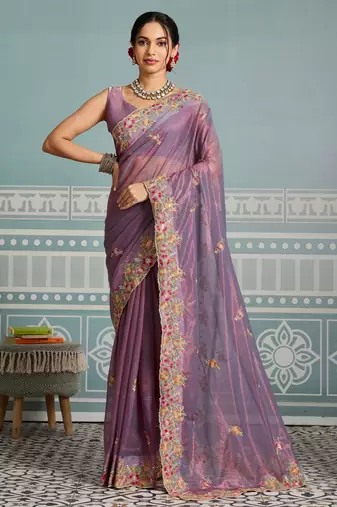 glamourous mustard embroidered black rangoli silk blend party wear saree with blouse