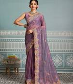 glamourous mustard embroidered black rangoli silk blend party wear saree with blouse