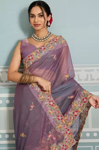 glamourous mustard embroidered black rangoli silk blend party wear saree with blouse
