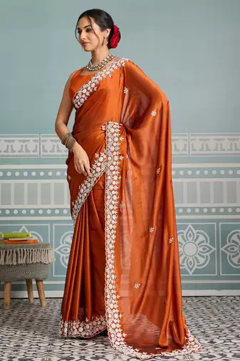 glamorous rani pink embroidered black rangoli silk blend bridal saree with blouse