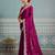 graceful purple embroidered black rangoli silk blend traditional saree with blouse