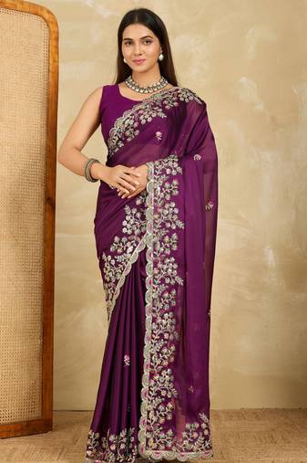 comely mustard embroidered black rangoli  silk blend  bridal saree with blouse