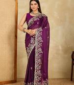 comely mustard embroidered black rangoli    silk blend   bridal saree with blouse