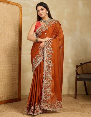 delightfully teal blue embroidered black rangoli  silk blend  traditional saree with blouse 1