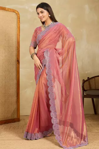 alluring light teal embroidered frendy chiffon party wear saree with blouse