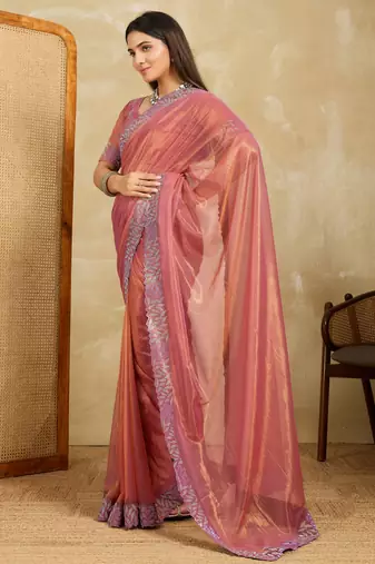 ravishing teal green embroidered frendy net traditional saree with blouse