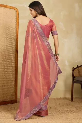 ravishing teal green embroidered frendy net traditional saree with blouse