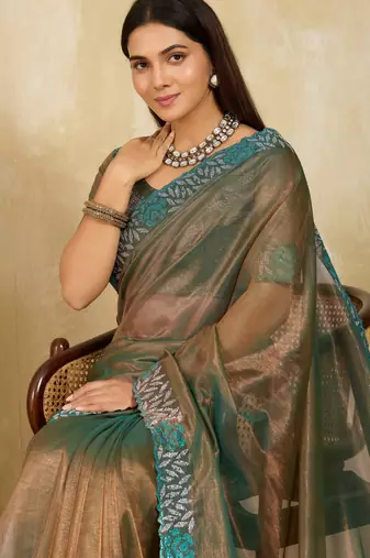 irresistible lavender embroidered frendy net wedding saree with blouse