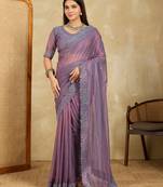 spellbinding neon green embroidered jimmy choo party wear saree with blouse