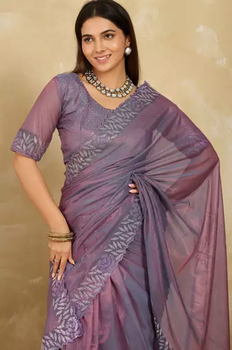 spellbinding neon green embroidered jimmy choo party wear saree with blouse