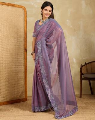 spellbinding neon green embroidered jimmy choo party wear saree with blouse 5