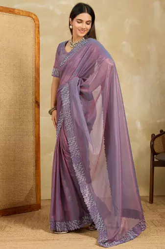 spellbinding neon green embroidered jimmy choo party wear saree with blouse