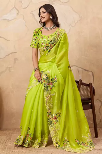 entrancing teal blue embroidered jimmy choo bridal saree with blouse
