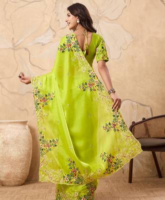 entrancing teal blue embroidered jimmy choo bridal saree with blouse 5