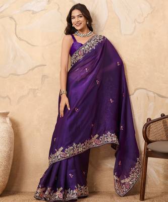 dreamy yellow embroidered frendy chiffon wedding saree with blouse 4