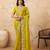 enticing mustard embroidered frendy chiffon party wear saree with blouse