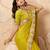 enticing mustard embroidered frendy chiffon party wear saree with blouse