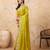 enticing mustard embroidered frendy chiffon party wear saree with blouse