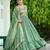 Vichitra Silk Sequins Embroidered Party Wear Gown with Matching Dupatta | Pista Green | Look